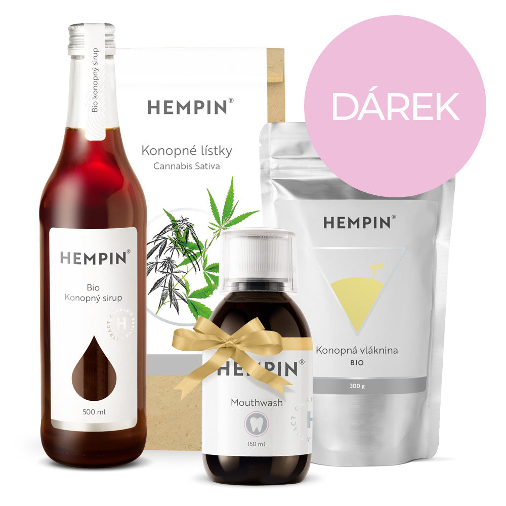 HEMPIN Konopný sirup, čaj a vláknina s dárkem